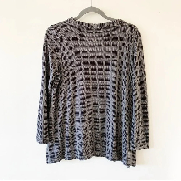J Jill Wherever Collection Black Geometric Tunic Top Medium Petite MP Travel‎ - Picture 8 of 8